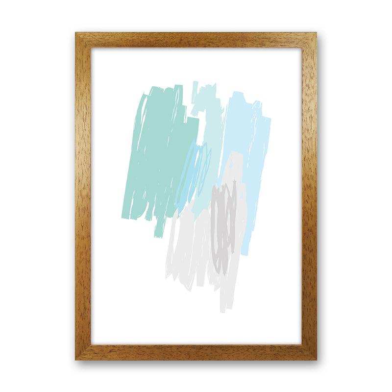 Mint Scribbles Abstract Drawings Modern Print Oak Grain