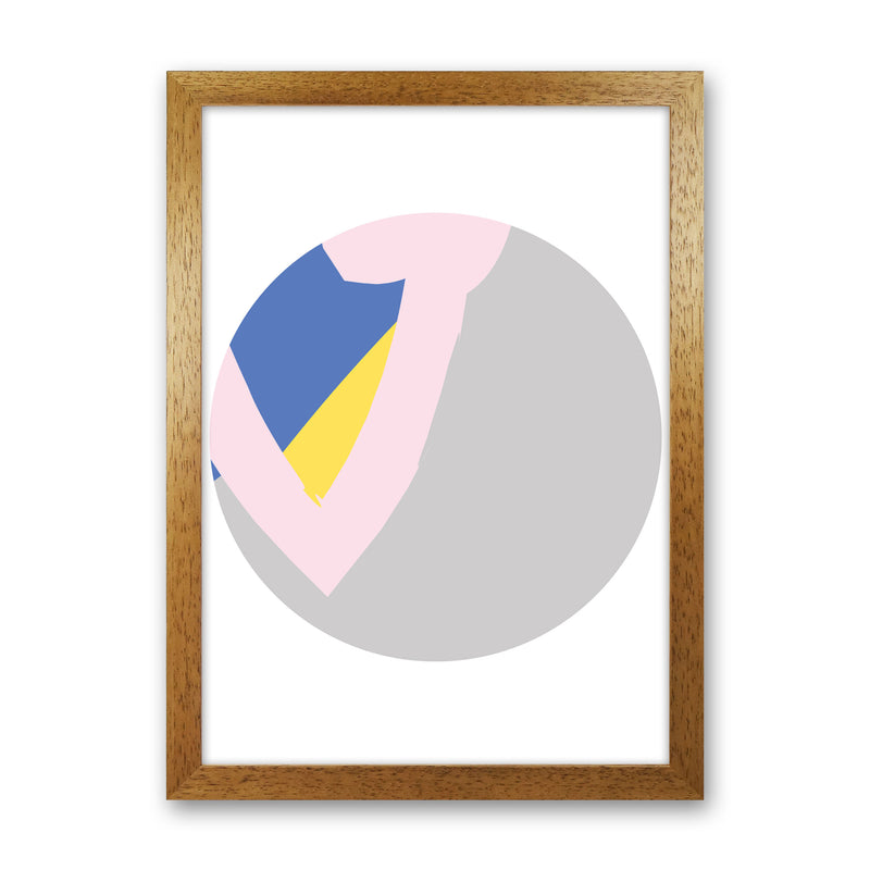 Grey, Pink And Navy Abstract Circle Modern Print Oak Grain