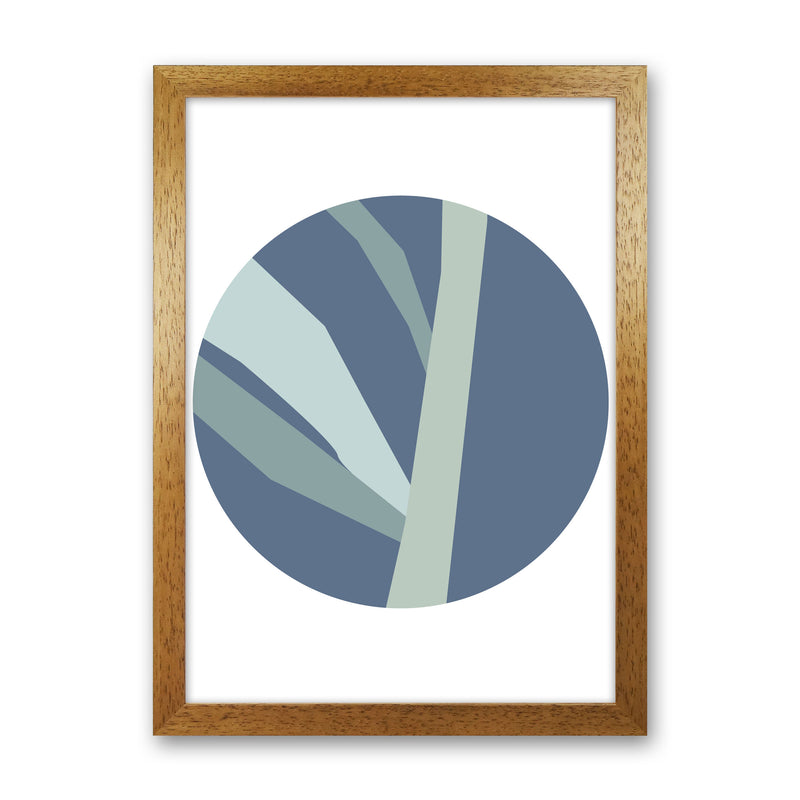 Navy Abstract Circle With Branches Modern Print Oak Grain