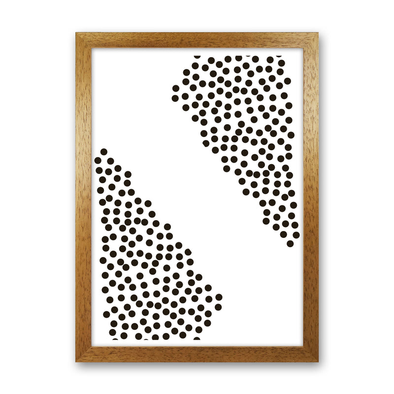 Black Corner Polka Dots Abstract Modern Print Oak Grain