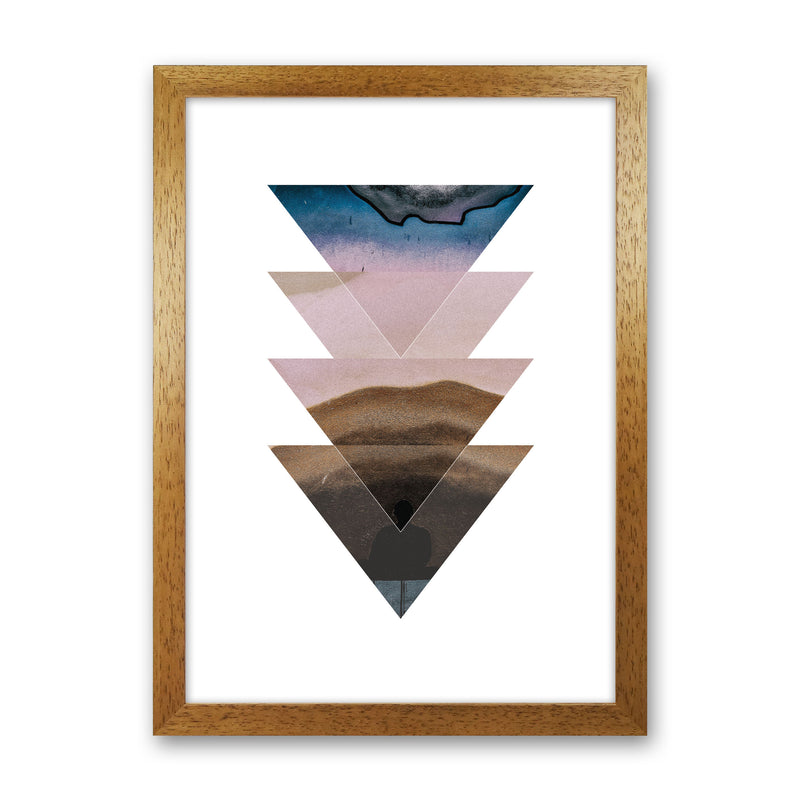 Pastel And Sand Abstract Triangles Modern Print Oak Grain