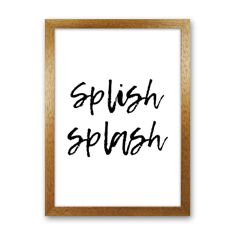 Splish Splash, Bathroom Modern Print, Framed Bathroom Wall Art Oak Grain