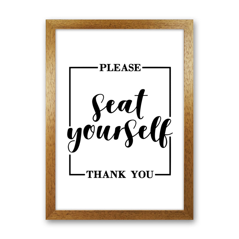 Seat Yourself, Bathroom Modern Print, Framed Bathroom Wall Art Oak Grain