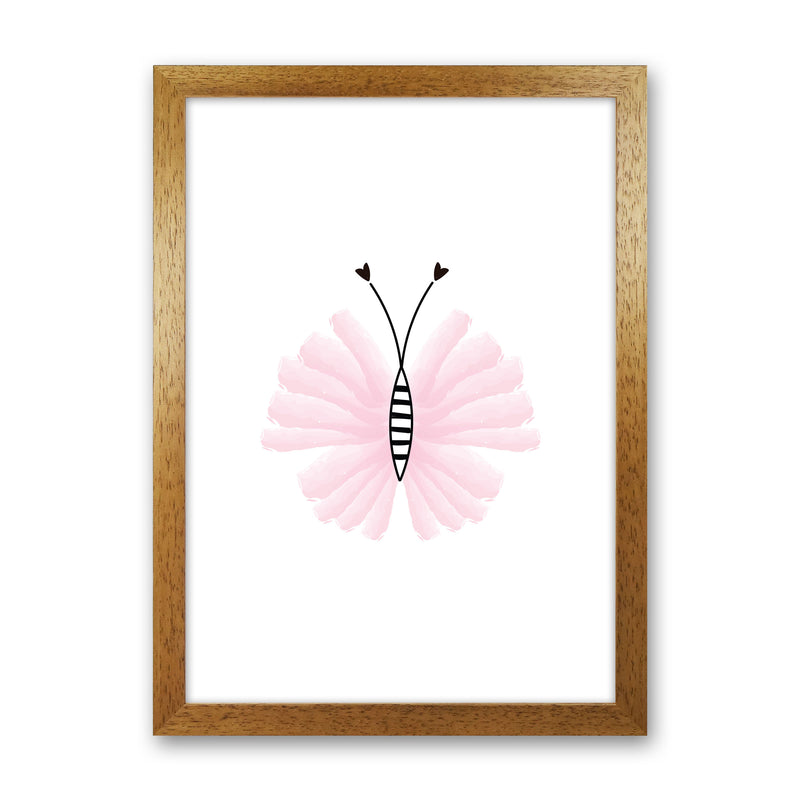Pink Butterfly Modern Print Animal Art Print Oak Grain