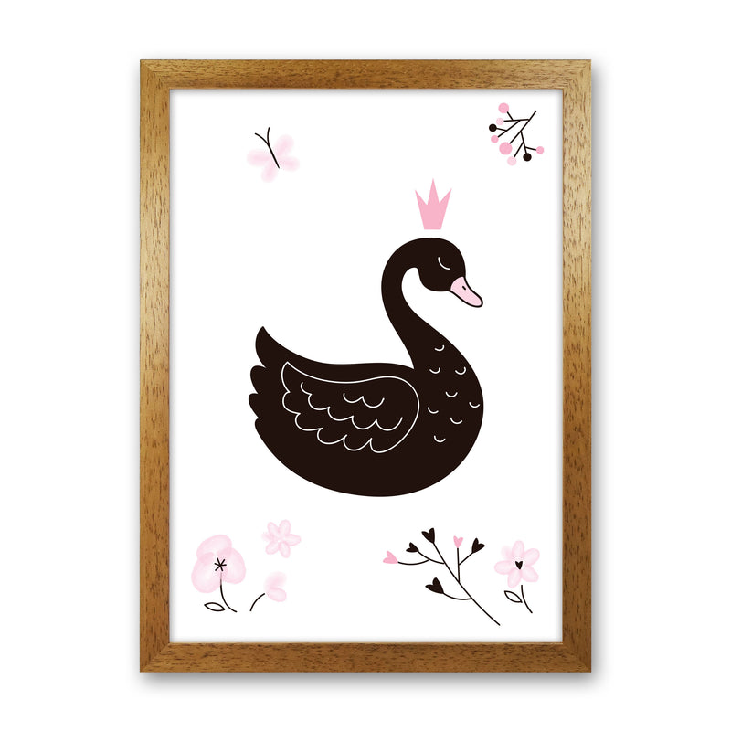 Black Swan Modern Print Animal Art Print Oak Grain