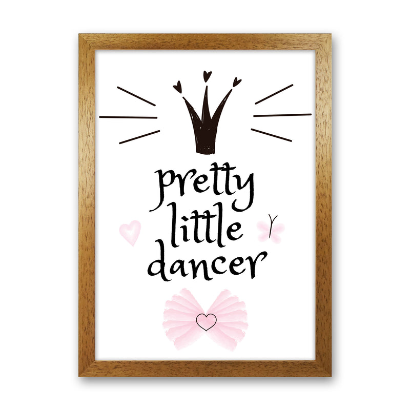 Pretty Little Dancer Framed Nursey Wall Art Print Oak Grain