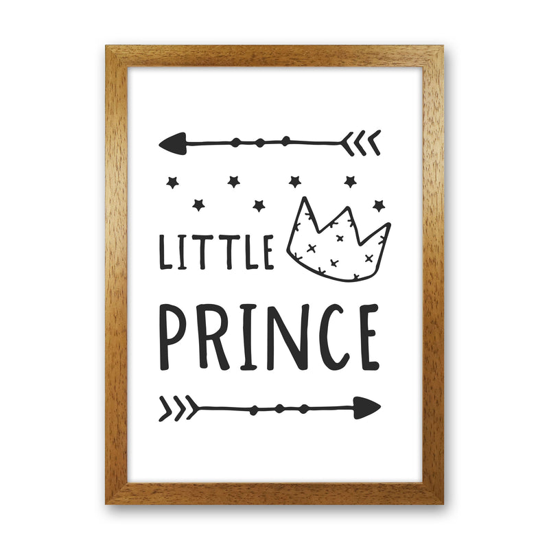 Little Prince Black Framed Nursey Wall Art Print Oak Grain