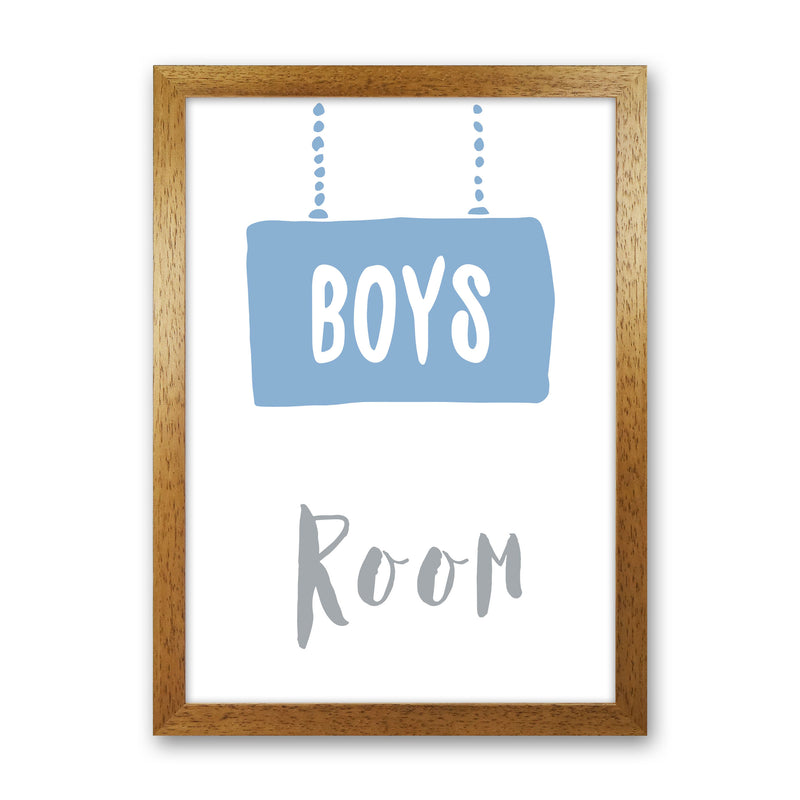 Boys Room Blue Framed Nursey Wall Art Print Oak Grain