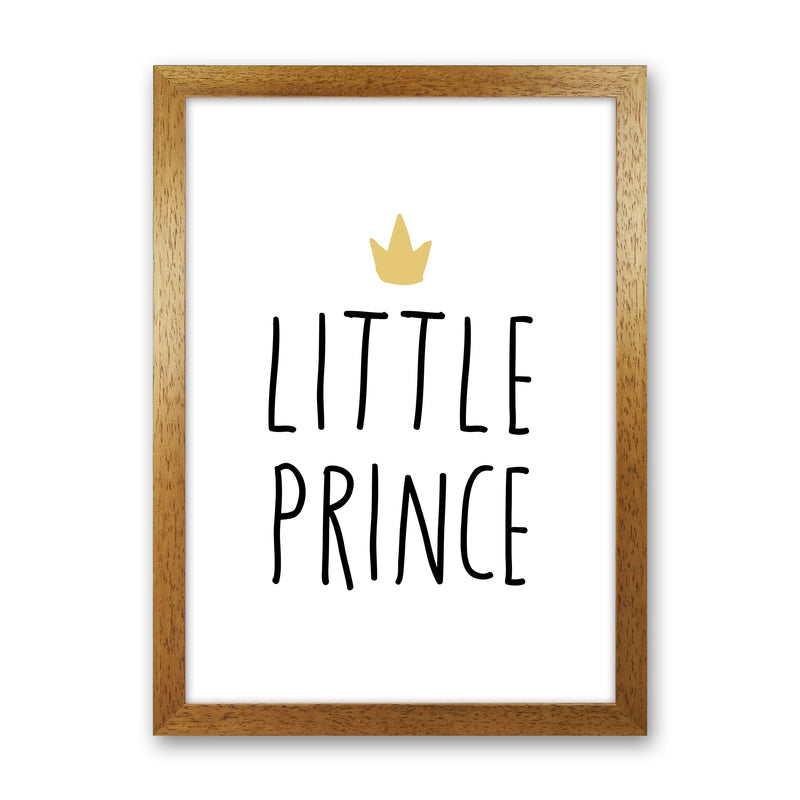Little Prince Black And Gold Framed Nursey Wall Art Print Oak Grain