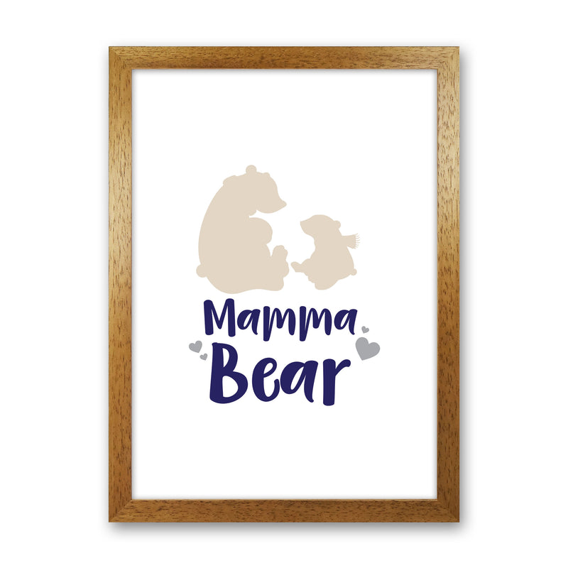 Mama Bear Framed Nursey Wall Art Print Oak Grain
