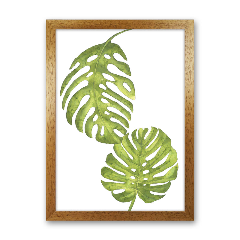Monstera Leaf Modern Print, Framed Botanical & Nature Art Print Oak Grain