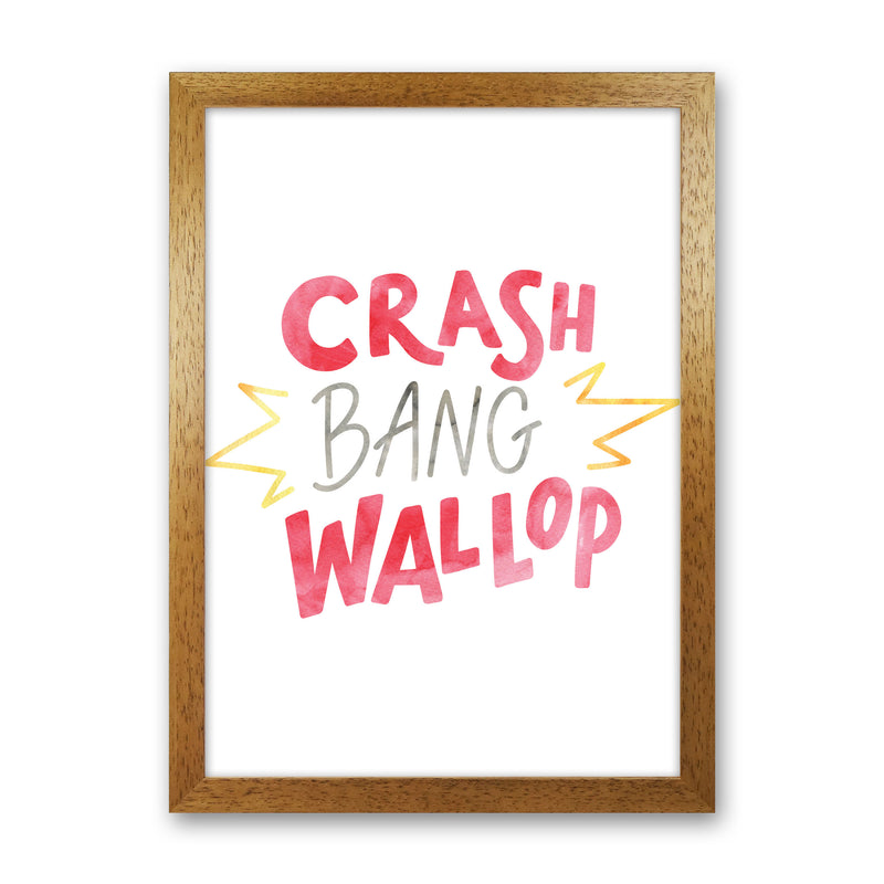 Crash Bang Wallop Watercolour Modern Print Oak Grain
