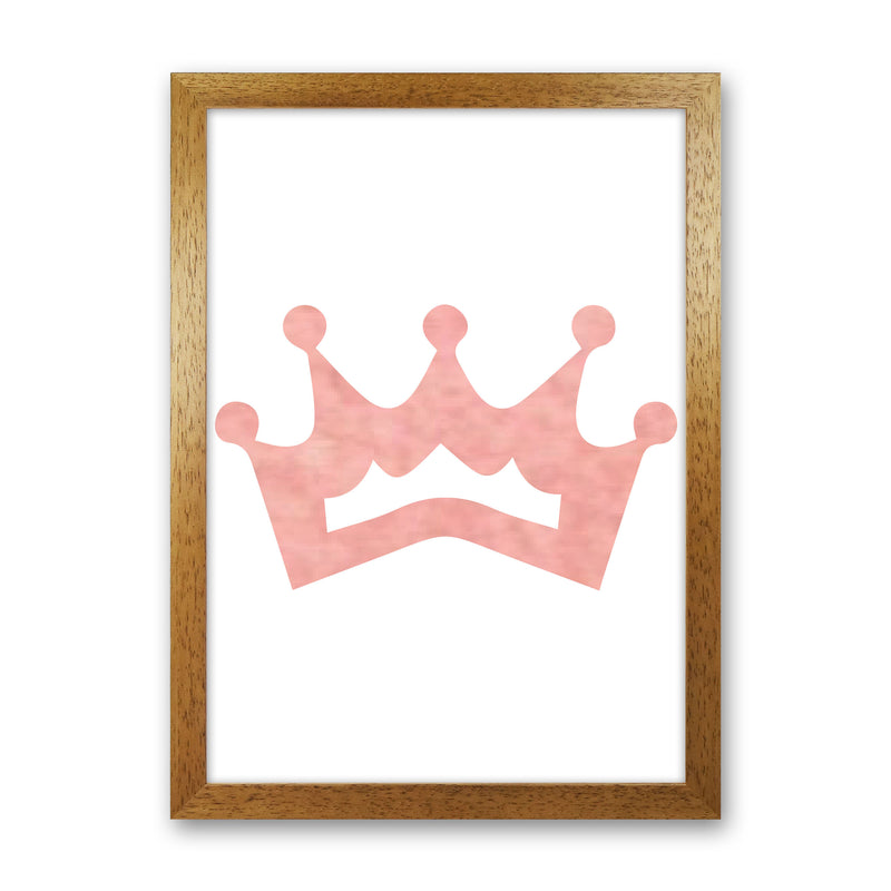 Peach Crown Watercolour Modern Print Oak Grain