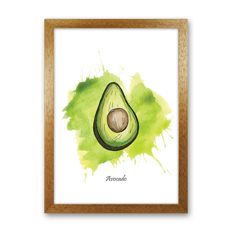 Avocado Modern Print, Framed Kitchen Wall Art Oak Grain