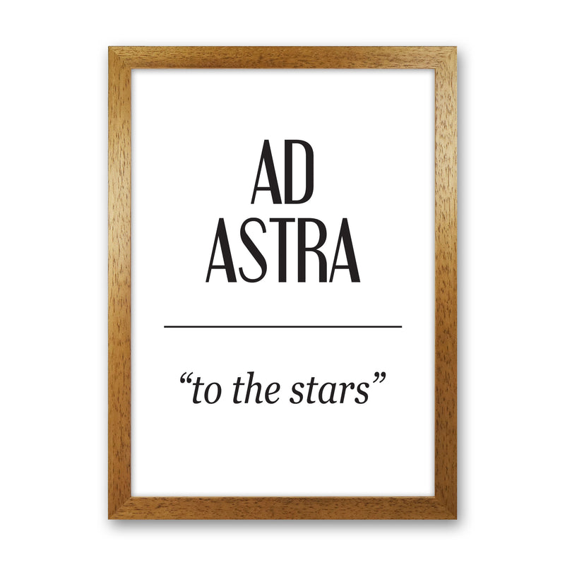 Ad Astra Framed Typography Wall Art Print Oak Grain