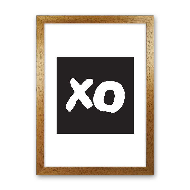 XO Black Square Modern Print Oak Grain