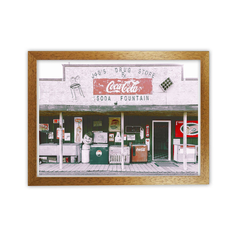 Coca Cola Shop Modern Print Oak Grain