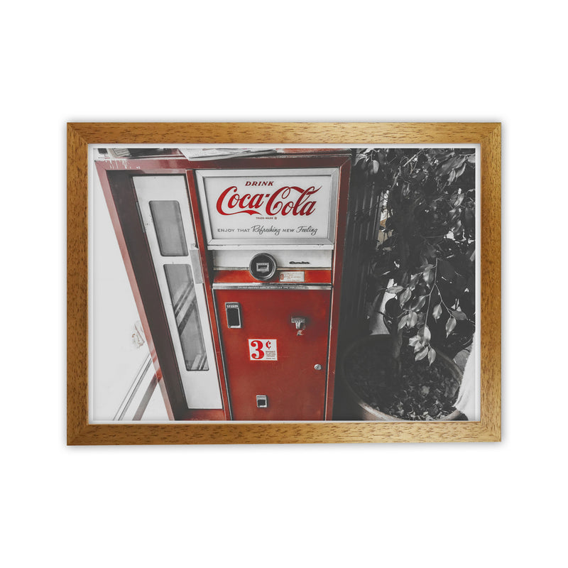 Coca Cola Vending Machine Modern Print Oak Grain