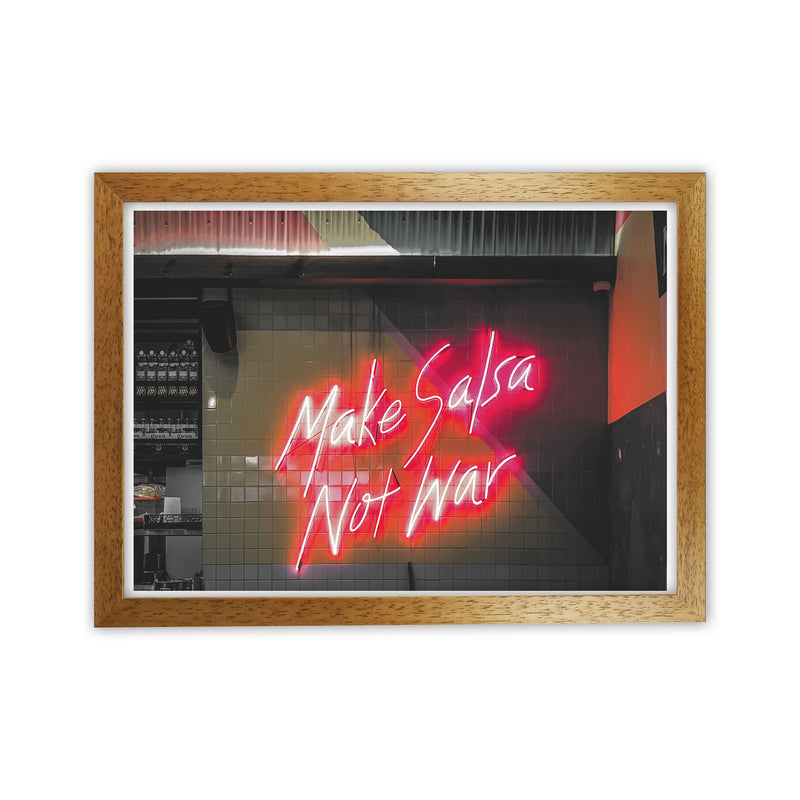 Make Salsa Not War Modern Print Oak Grain
