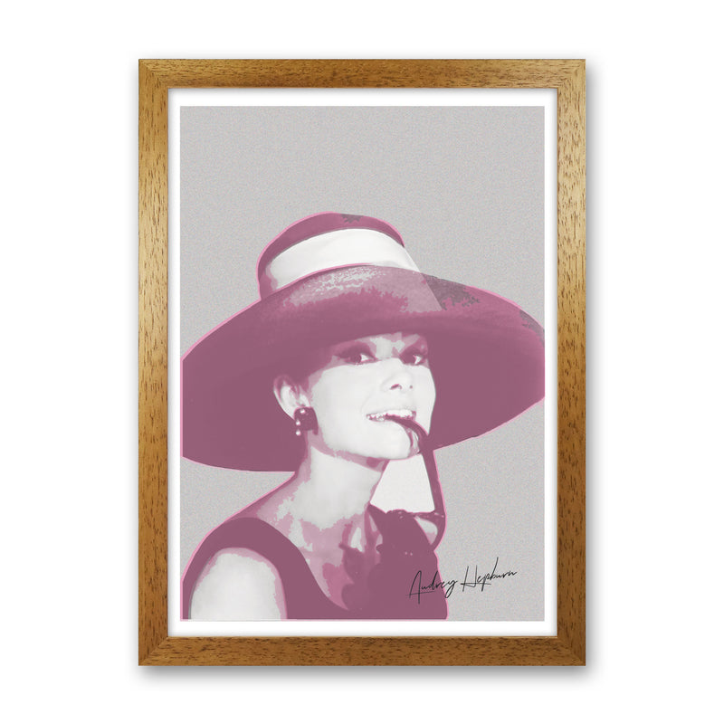 Audrey Hepburn Vintage Modern Print Oak Grain