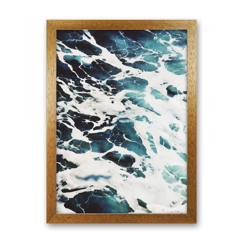 Blue White Water Modern Print, Framed Botanical & Nature Art Print Oak Grain