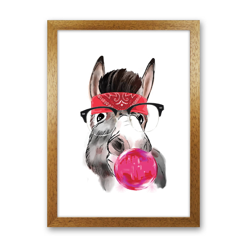 Gangster Donkey Modern Print Animal Art Print Oak Grain