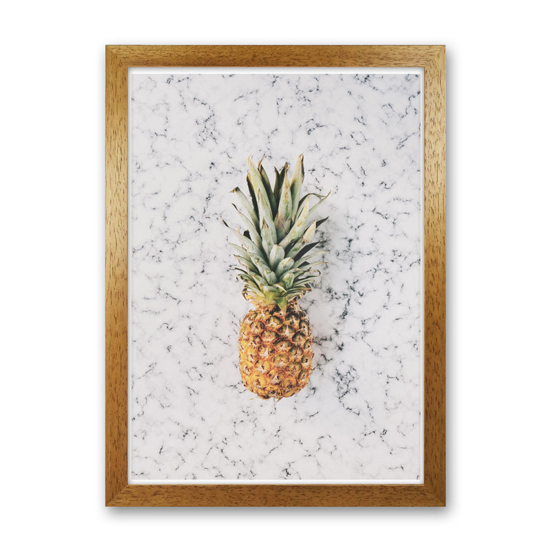 Marble Pineapple Modern Print, Framed Kitchen Wall Art Oak Grain