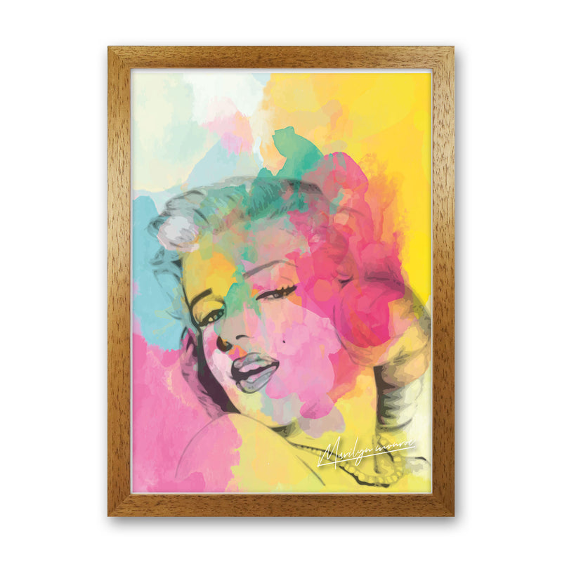 Marilyn Monroe In Colour Modern Print Oak Grain