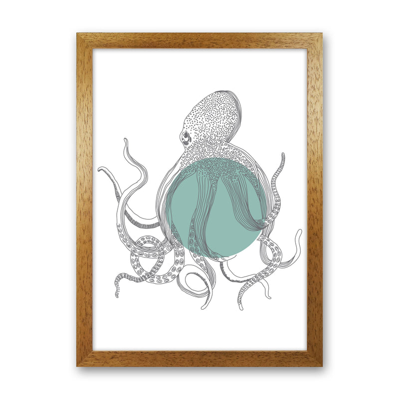 Marine Animals Octopus Modern Print Animal Art Print Oak Grain