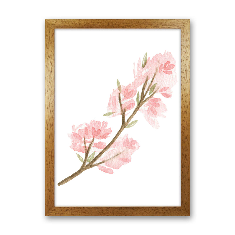 Pink Watercolour Flower 4 Modern Print Oak Grain
