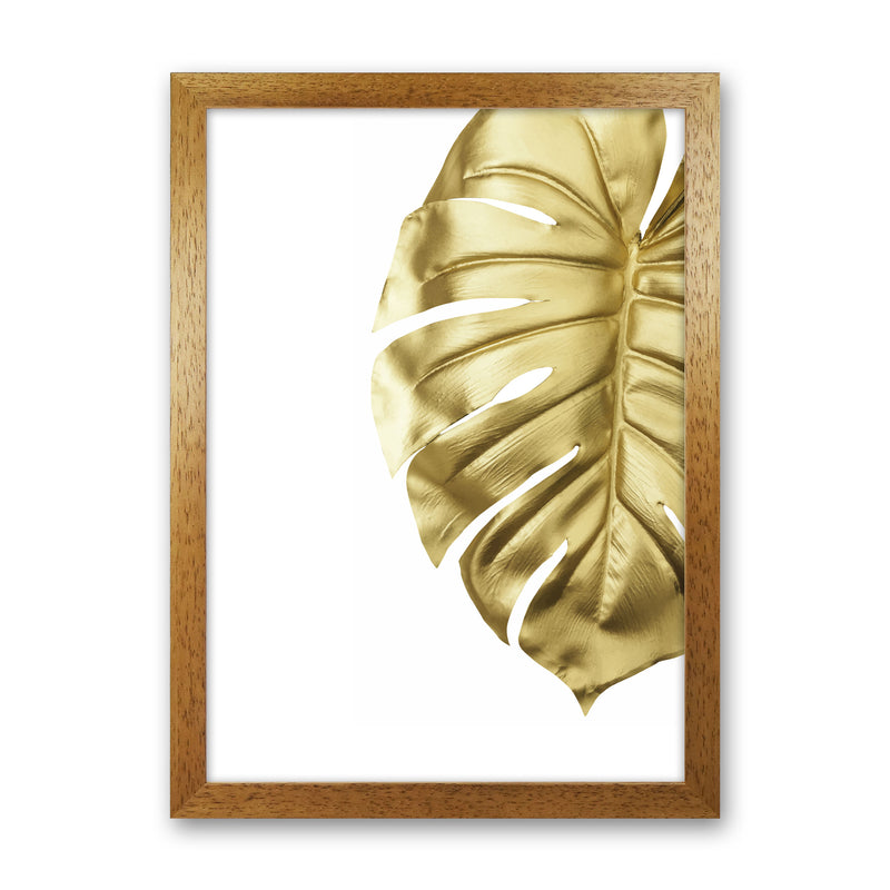 Gold Monstera Modern Print, Framed Botanical & Nature Art Print Oak Grain