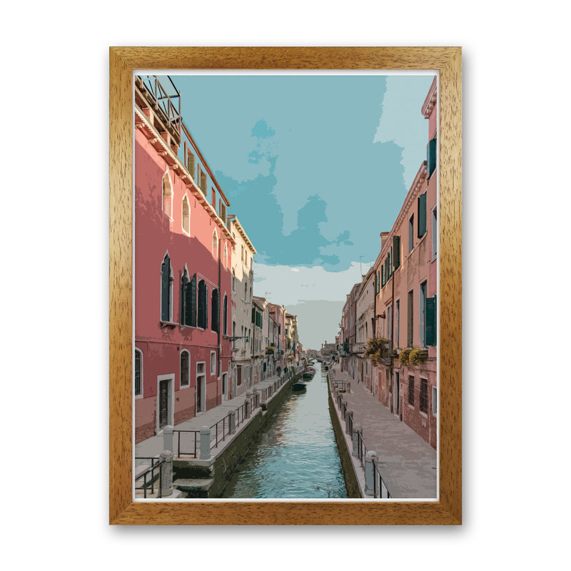 Venice Portrait 2 Modern Print Oak Grain