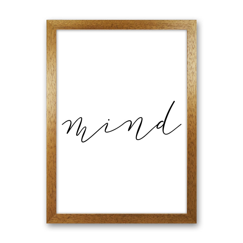 Mind Framed Typography Wall Art Print Oak Grain