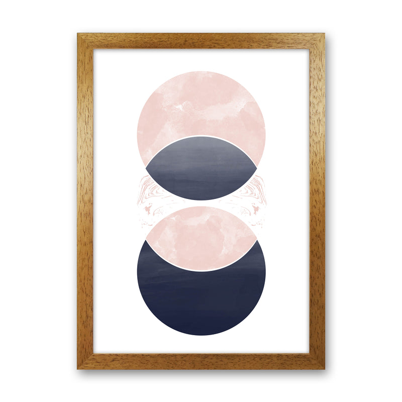 Navy And Marble Pink 1 Art Print by Pixy Paper Oak Grain