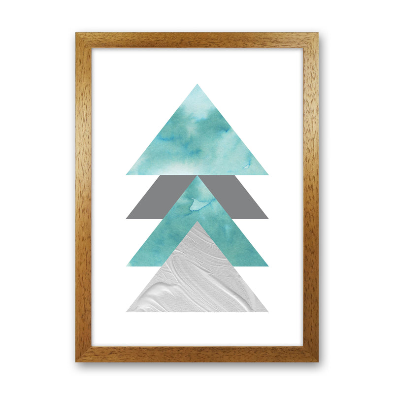 Marble Teal And Silver 2 Art Print by Pixy Paper Oak Grain