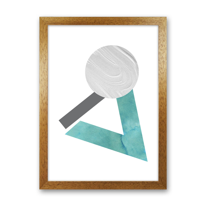 Marble Teal And Silver 3 Art Print by Pixy Paper Oak Grain