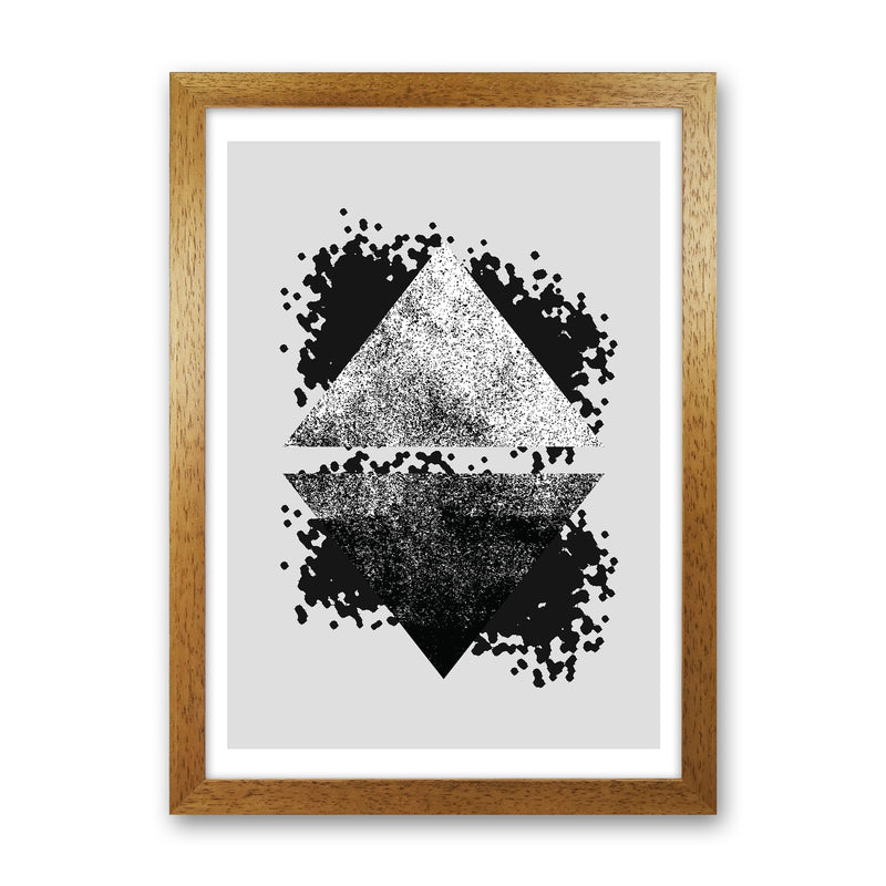 Graffiti Black And Grey Reflective Triangles  Art Print by Pixy Paper Oak Grain