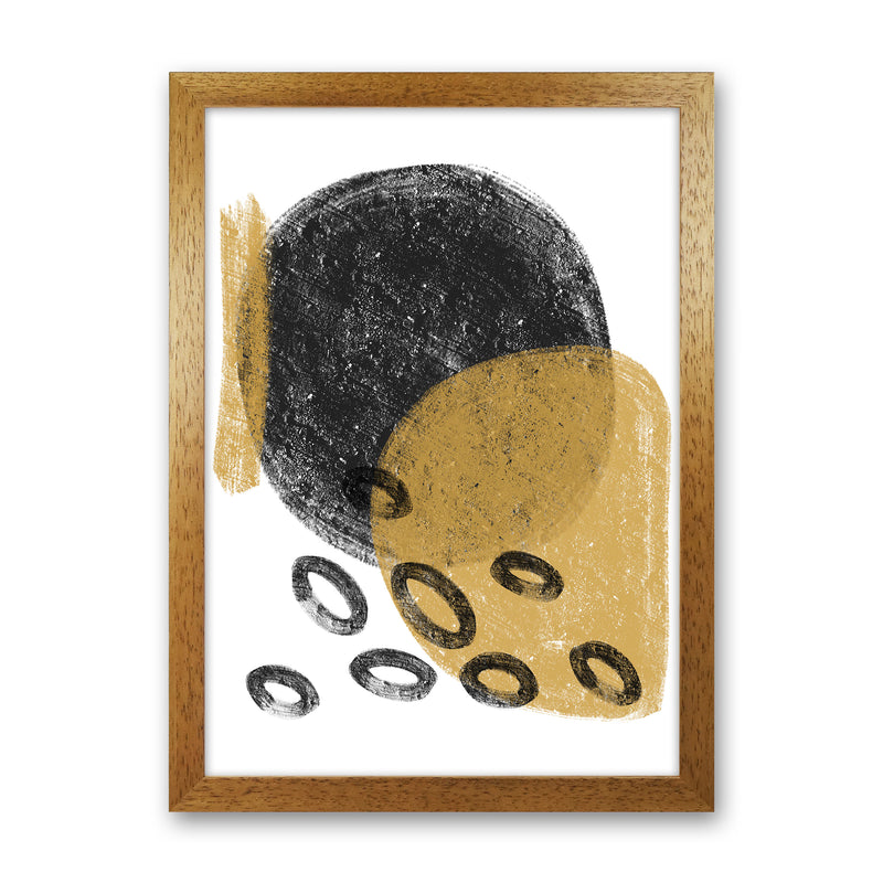 Dalia Chalk Black And Gold Bubbles  Art Print by Pixy Paper Oak Grain
