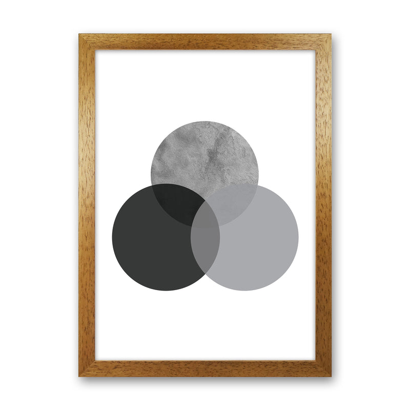 Geometric Grey And Black Circles  Art Print by Pixy Paper Oak Grain