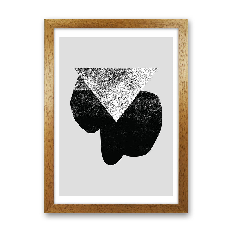 Graffiti Black And Grey Triangle  Art Print by Pixy Paper Oak Grain