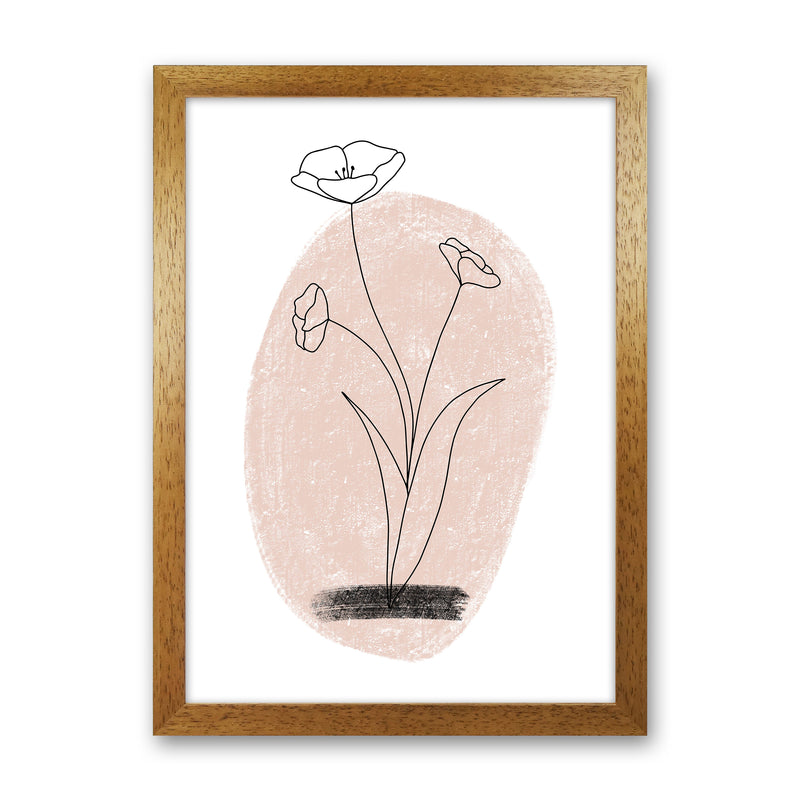 Dalia Chalk Pink Circle Flower  Art Print by Pixy Paper Oak Grain