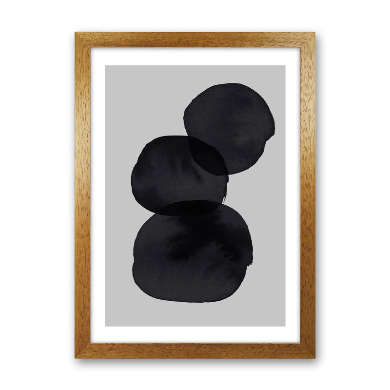 Grey And Black Stacked Circles Art Print by Pixy Paper Oak Grain