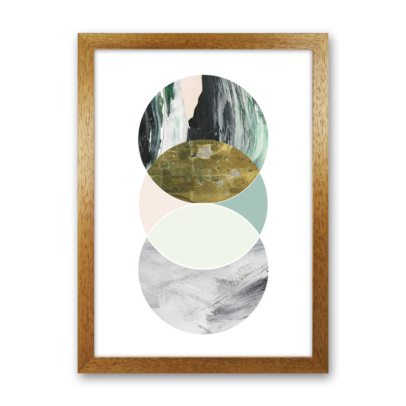 Green Marble Circles Abstract  Art Print by Pixy Paper Oak Grain