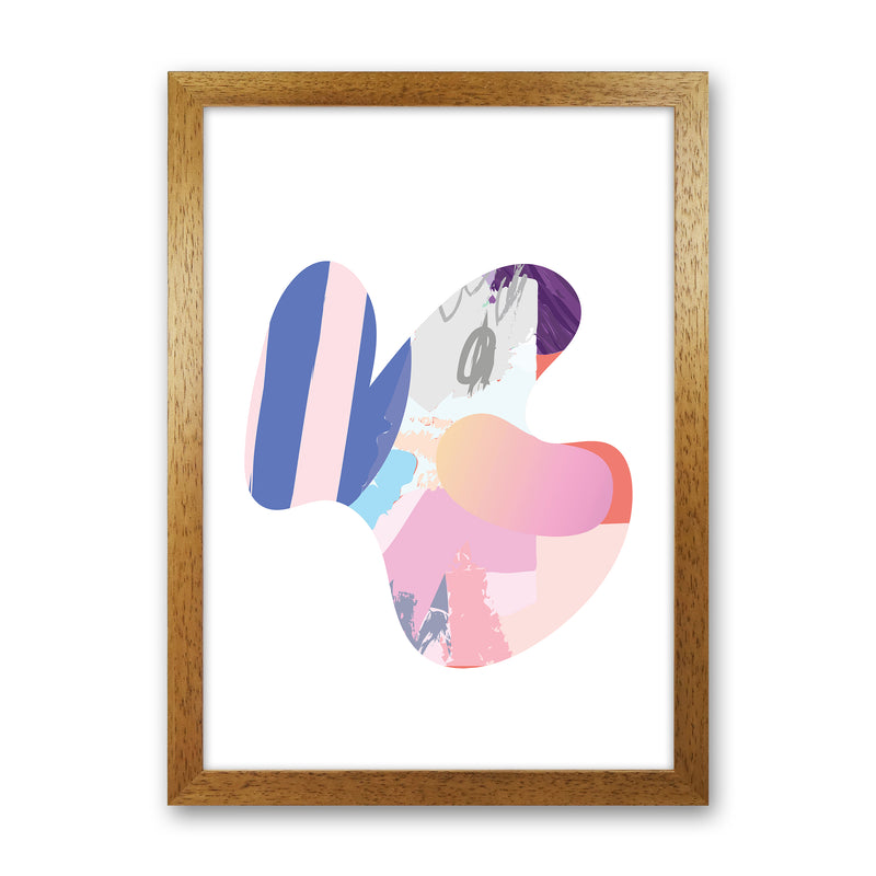 Pink Butterfly Abstract Shape  Art Print by Pixy Paper Oak Grain
