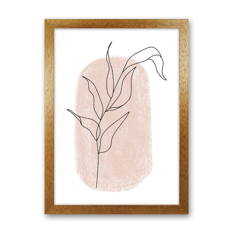 Dalia Chalk Pink Floral Leaf  Art Print by Pixy Paper Oak Grain
