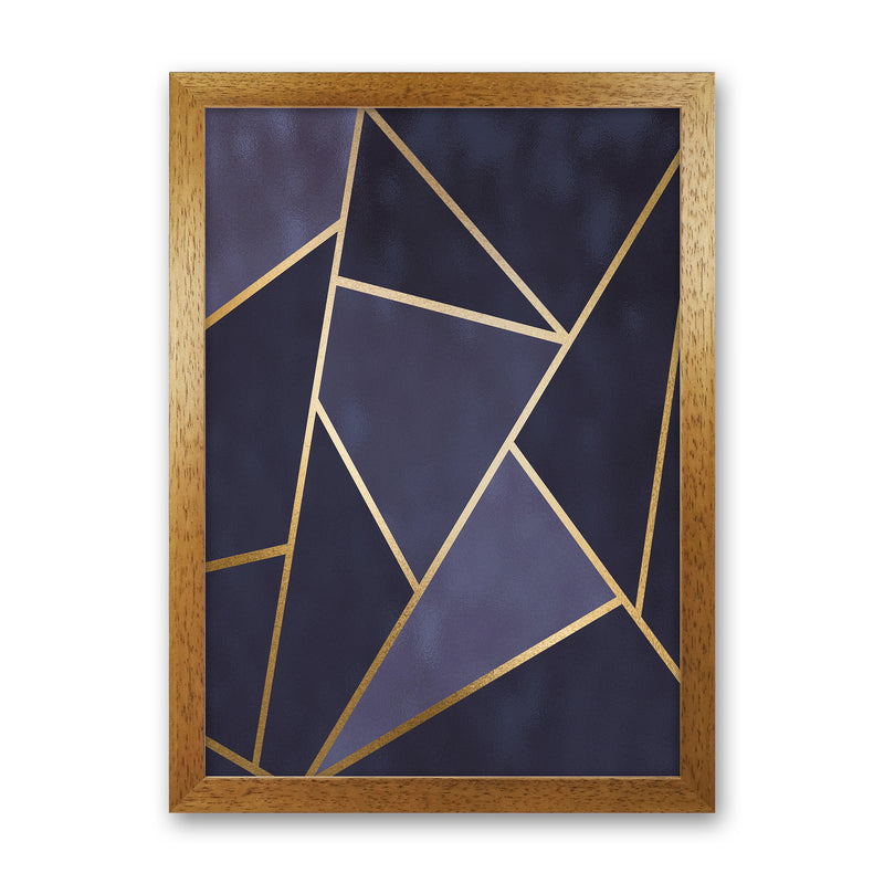 Lux Navy And Gold Geo Print  Art Print by Pixy Paper Oak Grain