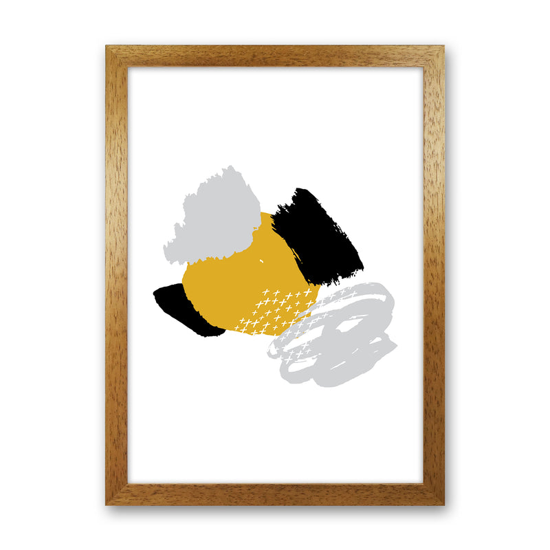 Mismatch Mustard And Black  Art Print by Pixy Paper Oak Grain