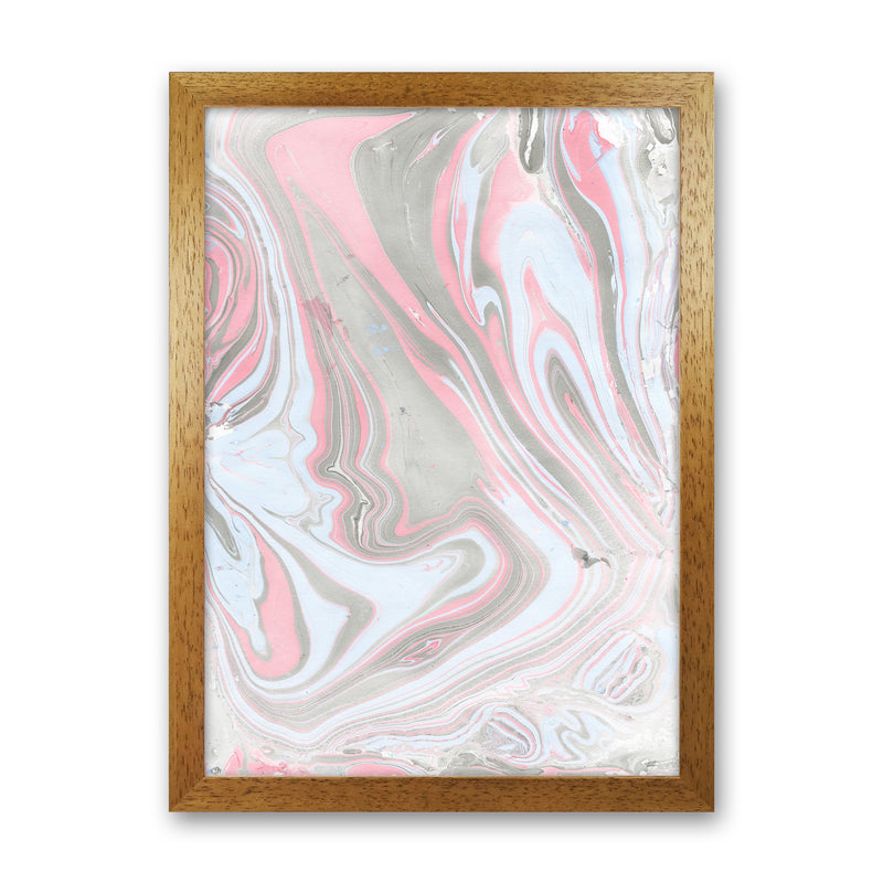 Liquid Mix Stone And Pink  Art Print by Pixy Paper Oak Grain