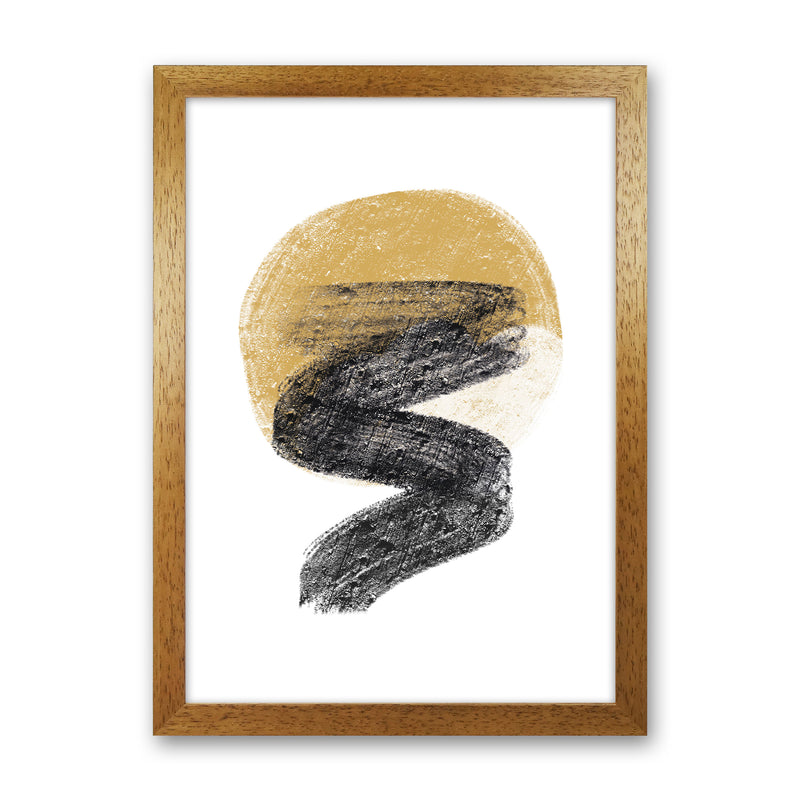 Dalia Chalk Gold Moon Zig  Art Print by Pixy Paper Oak Grain