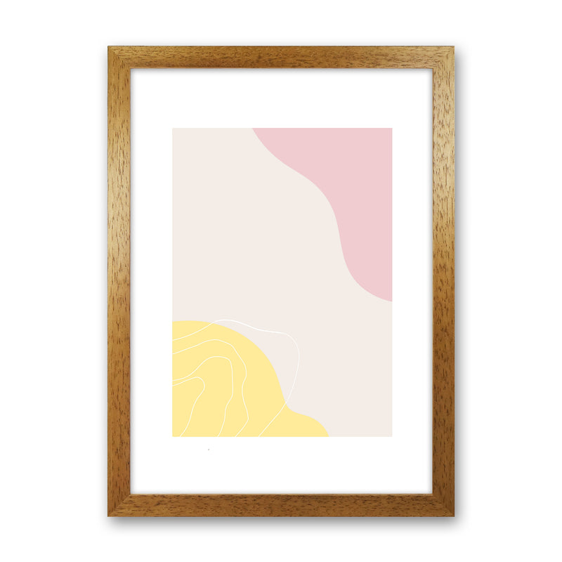 Mila Pink Abstract N18  Art Print by Pixy Paper Oak Grain